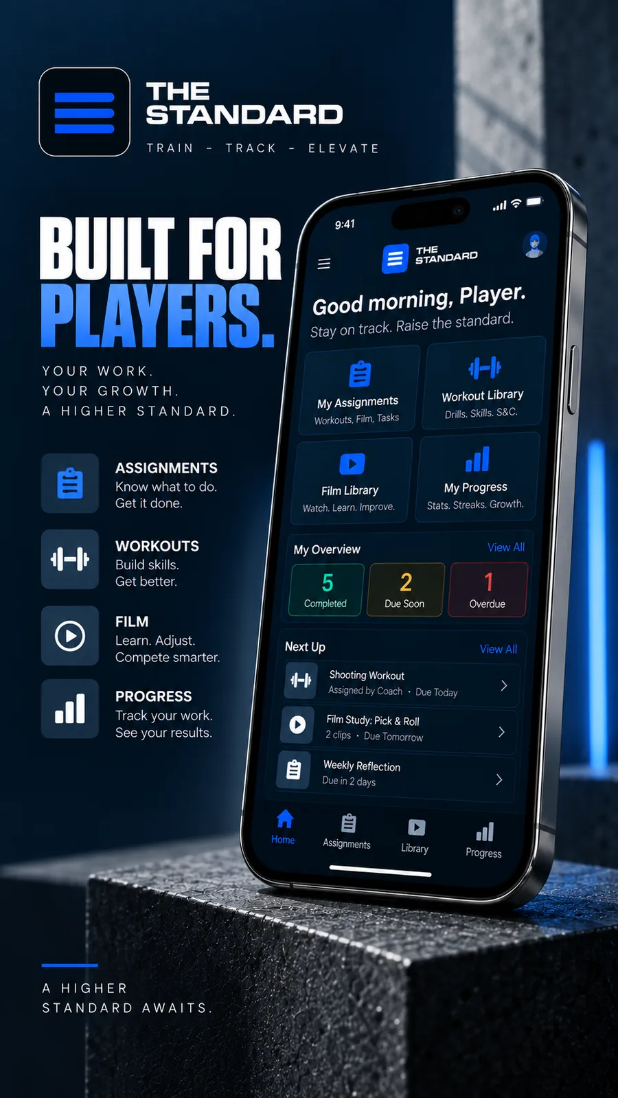 The Standard Player Home promotional view